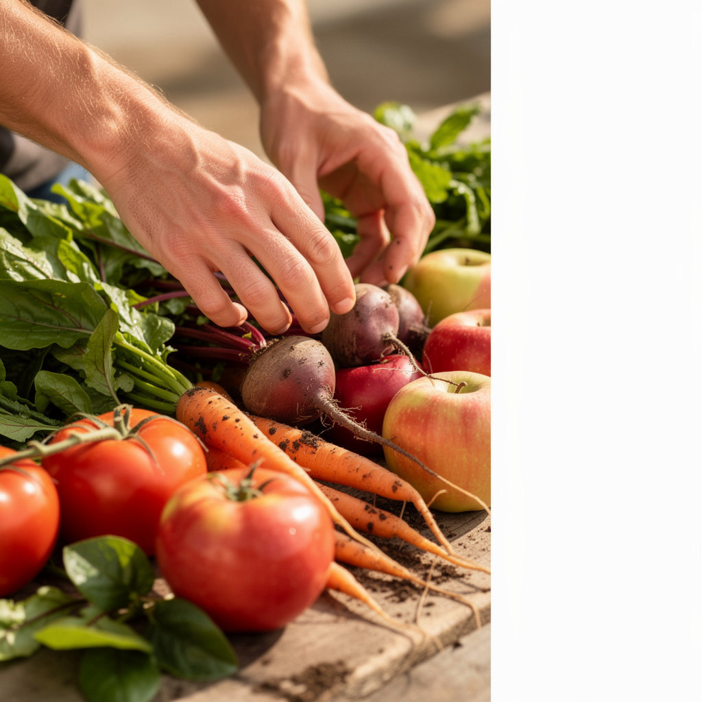 John Givens Farm seasonal produce calendar showing fresh organic vegetables available throughout the year in Goleta, CA